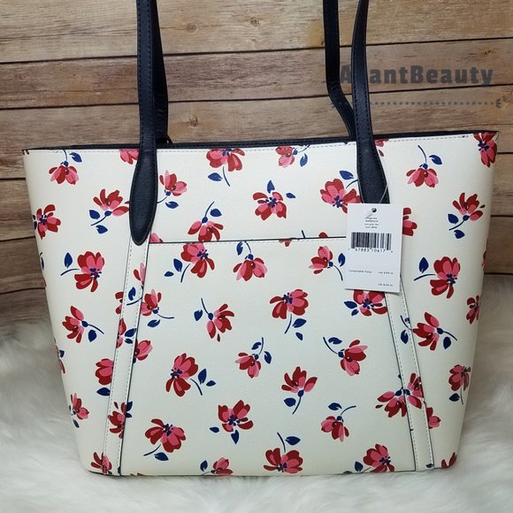 Kate Spade Cara Garden Toss White Floral Tote - Picture 8 of 15